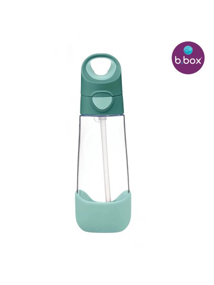 B.Box Láhev na pití s brčkem 600 ml - emerald forest