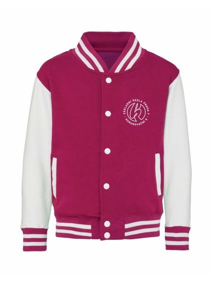 Dětská college mikina Hot pink arctic white (Růžová bílá)