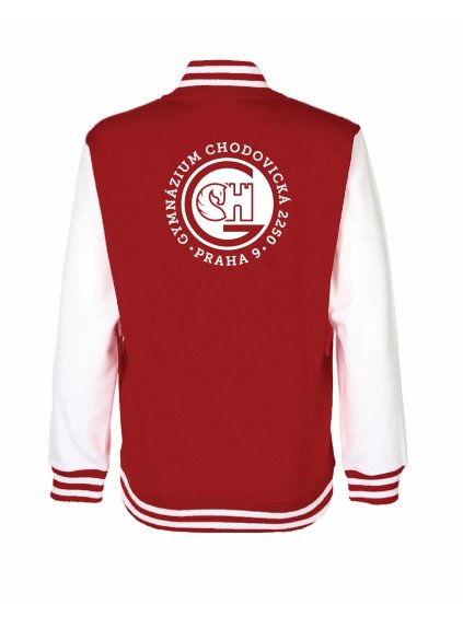 College mikina back red