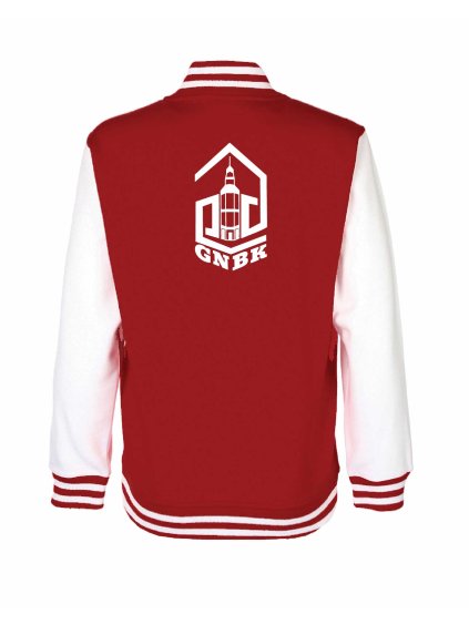 College mikina back red