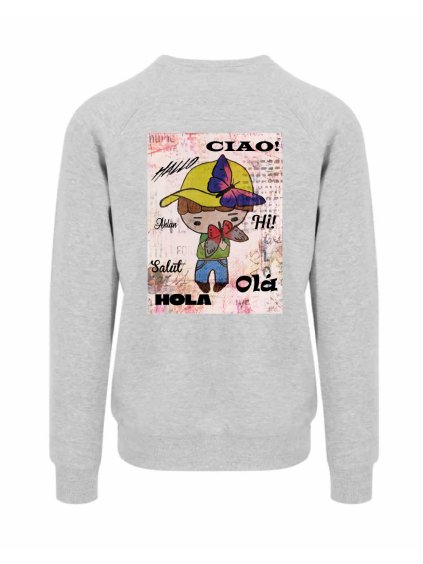 Dětská mikina bez kapuci Heather Grey (Světle šedá)