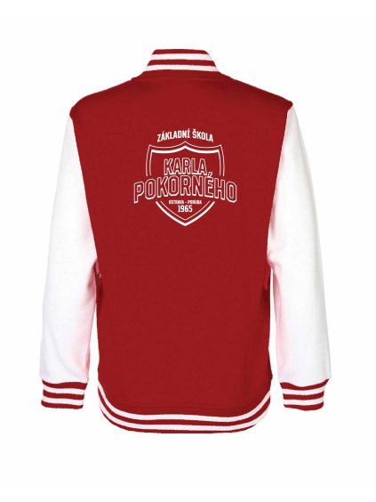 College mikina back red