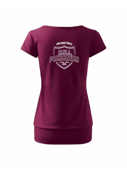 Dámské tričko s dolním lemem Fuchsia (Tmavě růžová)
