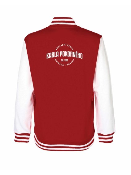 College mikina back red