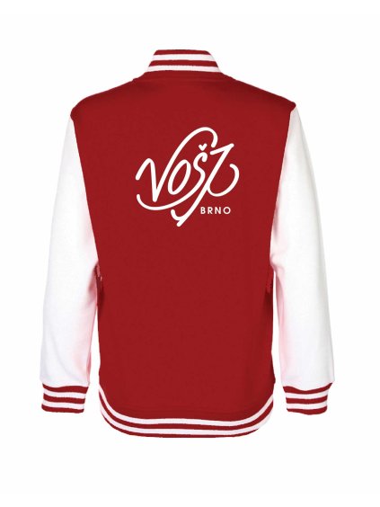 College mikina back red