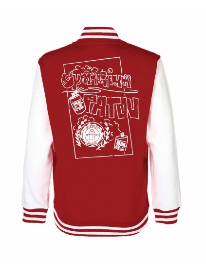 College mikina back red