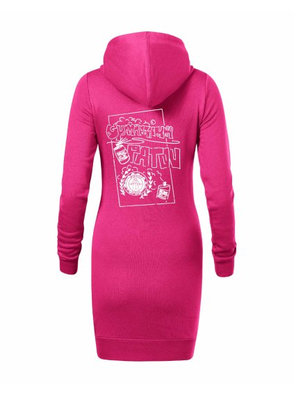 Dámské mikinové šaty Hot Pink (Sytá růžová)