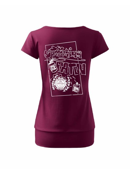 Dámské tričko s dolním lemem Fuchsia (Tmavě růžová)