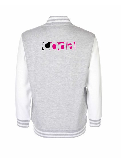 College mikina back heather grey