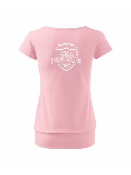 Dámské tričko s dolním lemem Powder Pink (Pudrově růžová)