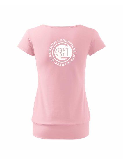 Dámské tričko s dolním lemem Powder Pink (Pudrově růžová)
