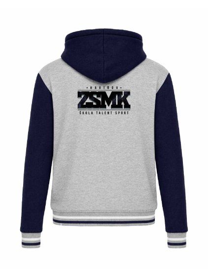 College mikina s kapucí Oxford Grey Navy White (Šedá námořnická modrá bílá)