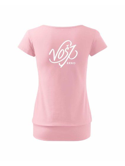 Dámské tričko s dolním lemem Powder Pink (Pudrově růžová)