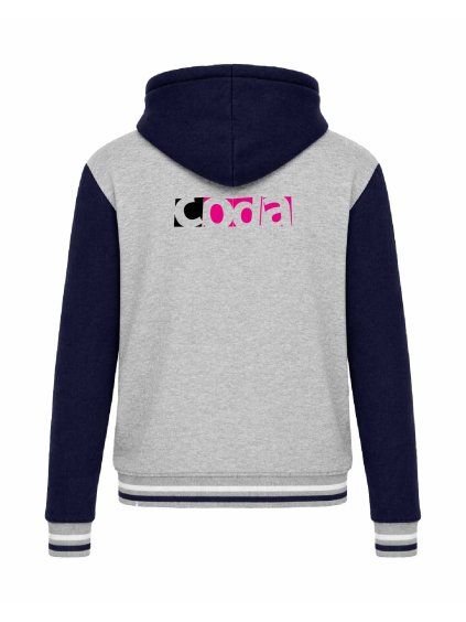 College mikina s kapucí Oxford Grey Navy White (Šedá námořnická modrá bílá)