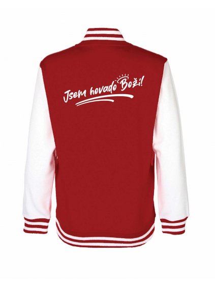 College mikina back red