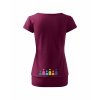 Dámské tričko s dolním lemem Fuchsia (Tmavě růžová)