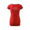 Dámské tričko s dolním lemem Red (červená)