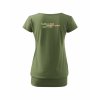 Dámské tričko s dolním lemem Khaki (Khaki)