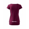 Dámské tričko s dolním lemem Fuchsia (Tmavě růžová)