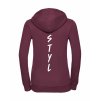Dámská mikina luxury back burgundy
