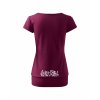 Dámské tričko s dolním lemem Fuchsia (Tmavě růžová)
