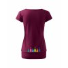 Dámské tričko s dolním lemem Fuchsia (Tmavě růžová)