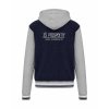 College mikina s kapucí Navy Oxford Grey White (Námořnická modrá šedá bílá)