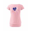 Dámské tričko s dolním lemem Powder Pink (Pudrově růžová)