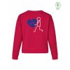 Dámský EKO crewneck Premium Hibiscus red (Tmavě červená)
