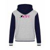College mikina s kapucí Oxford Grey Navy White (Šedá námořnická modrá bílá)