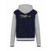 College mikina s kapucí Navy Oxford Grey White (Námořnická modrá šedá bílá)