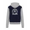 College mikina s kapucí Navy Oxford Grey White (Námořnická modrá šedá bílá)
