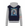 College mikina s kapucí Navy Oxford Grey White (Námořnická modrá šedá bílá)