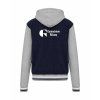 College mikina s kapucí Navy Oxford Grey White (Námořnická modrá šedá bílá)