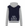College mikina s kapucí Navy Oxford Grey White (Námořnická modrá šedá bílá)