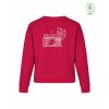Dámský EKO crewneck Premium Hibiscus red (Tmavě červená)