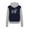 College mikina s kapucí Navy Oxford Grey White (Námořnická modrá šedá bílá)