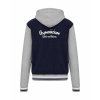 College mikina s kapucí Navy Oxford Grey White (Námořnická modrá šedá bílá)