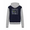 College mikina s kapucí Navy Oxford Grey White (Námořnická modrá šedá bílá)