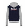 College mikina s kapucí Navy Oxford Grey White (Námořnická modrá šedá bílá)