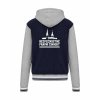 College mikina s kapucí Navy Oxford Grey White (Námořnická modrá šedá bílá)