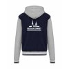 College mikina s kapucí Navy Oxford Grey White (Námořnická modrá šedá bílá)