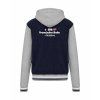 College mikina s kapucí Navy Oxford Grey White (Námořnická modrá šedá bílá)