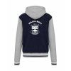 College mikina s kapucí Navy Oxford Grey White (Námořnická modrá šedá bílá)