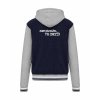 College mikina s kapucí Navy Oxford Grey White (Námořnická modrá šedá bílá)