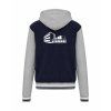 College mikina s kapucí Navy Oxford Grey White (Námořnická modrá šedá bílá)